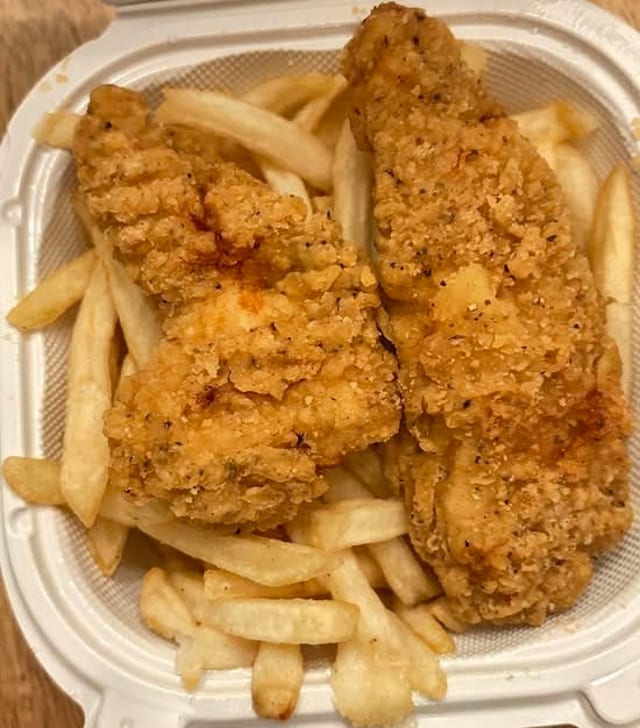 Kids Chicken Tenders and Fries.