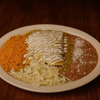 Enchiladas Plate w/ Rice & Beans
